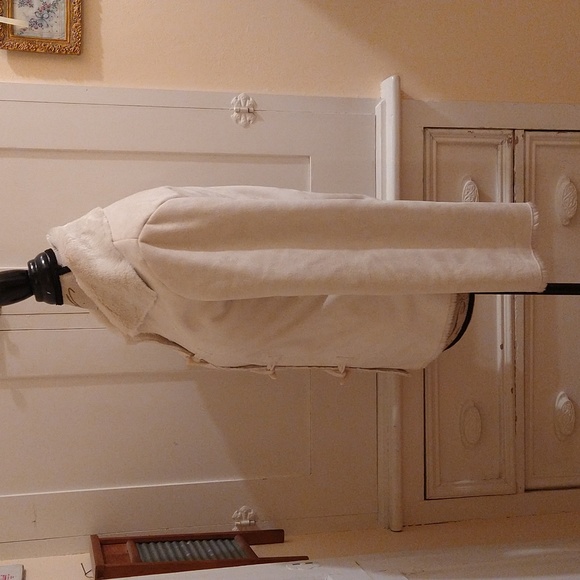 White House Black Market faux suede and fur cream jacket Sz XS - Picture 3 of 8